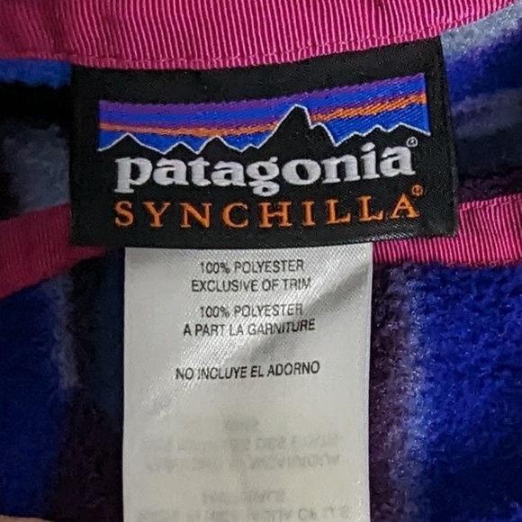 Patagonia Synchilla Aztec Purple Blue T Snap Pullover - Picture 5 of 8